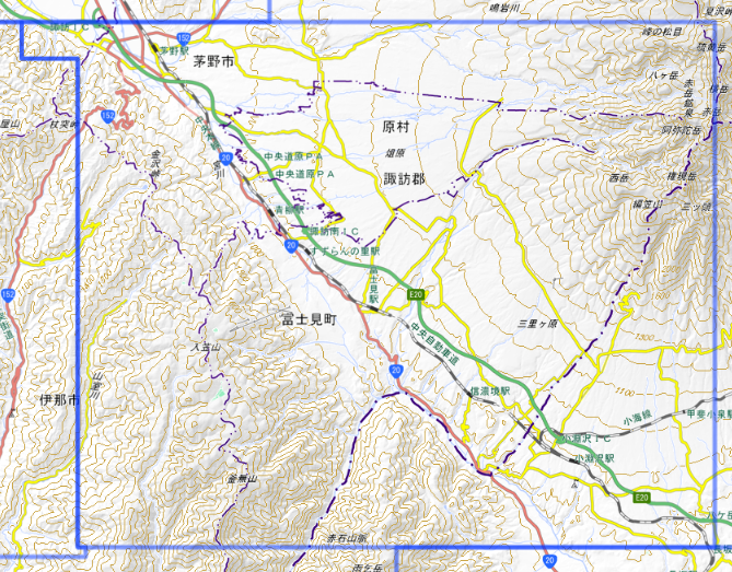 茅野（改訂版）の位置図