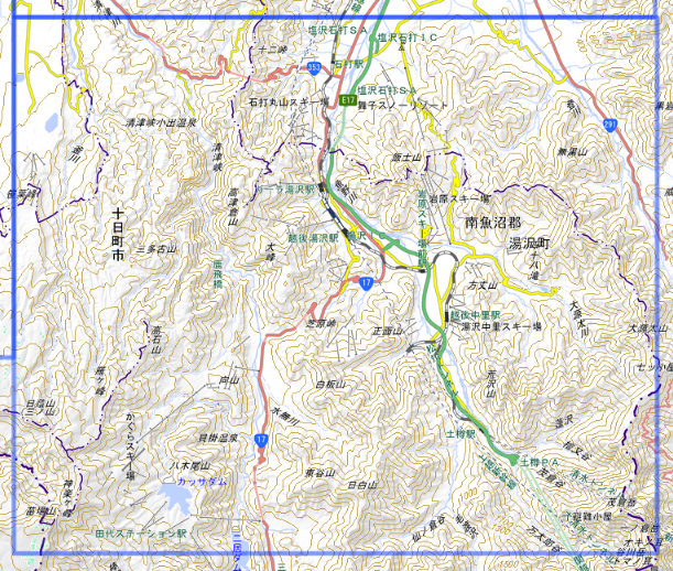 越後湯沢の位置図